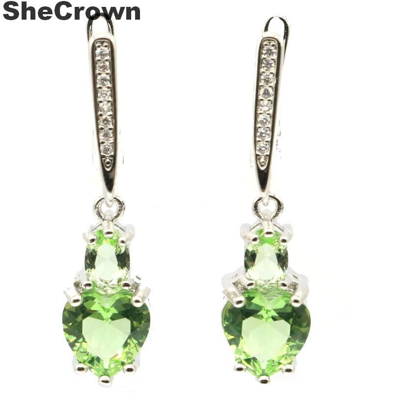 SheCrown Heart Shape Green Tsavorite Garnet Cubic Zirconia