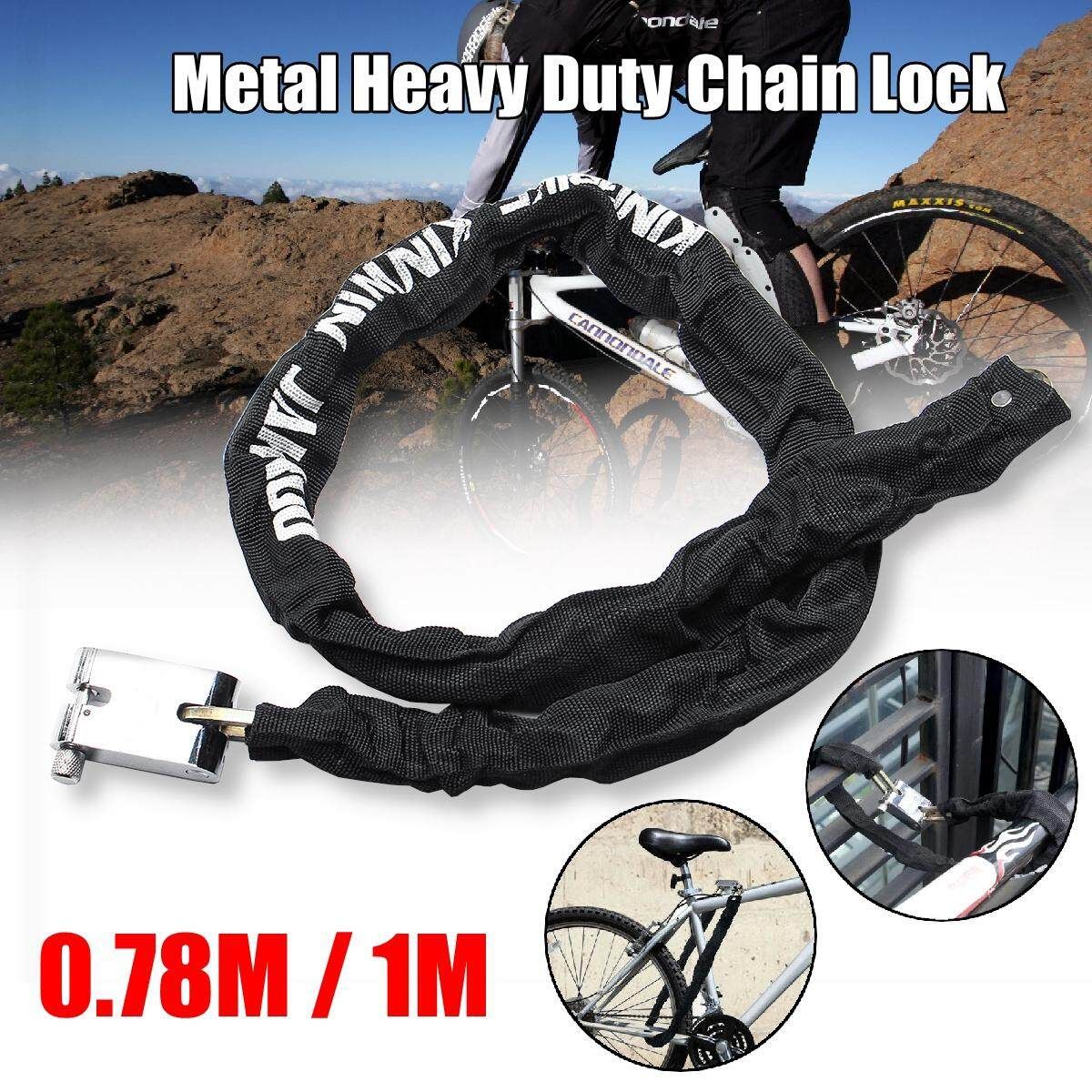 0.78M/1M Motorbike Motorcycle Bicycle Heavy Duty Chain Lock Padlock Bike Cycle Blue
