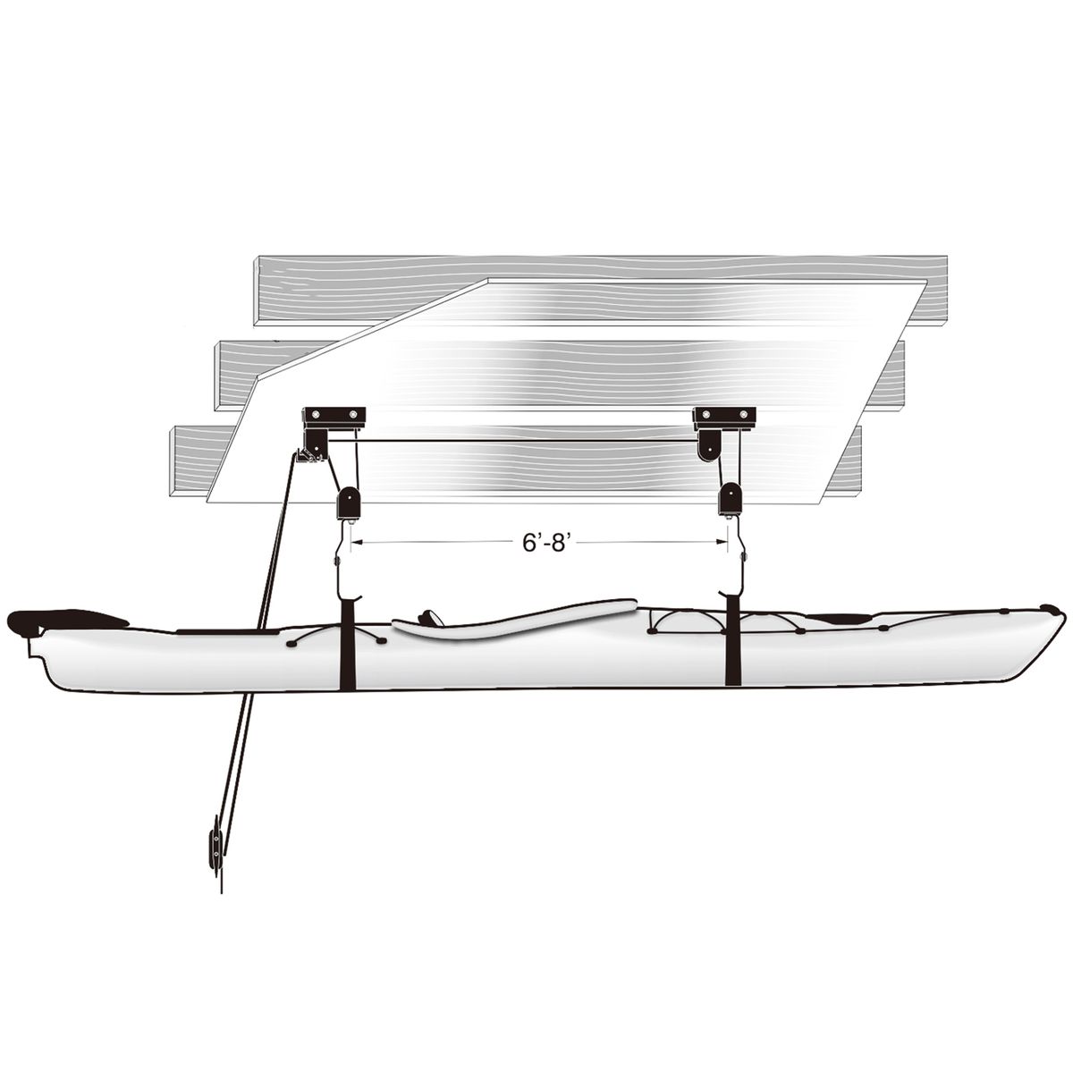 Kayak Lift With Hanging Pulley System Kayak Ceiling Rack