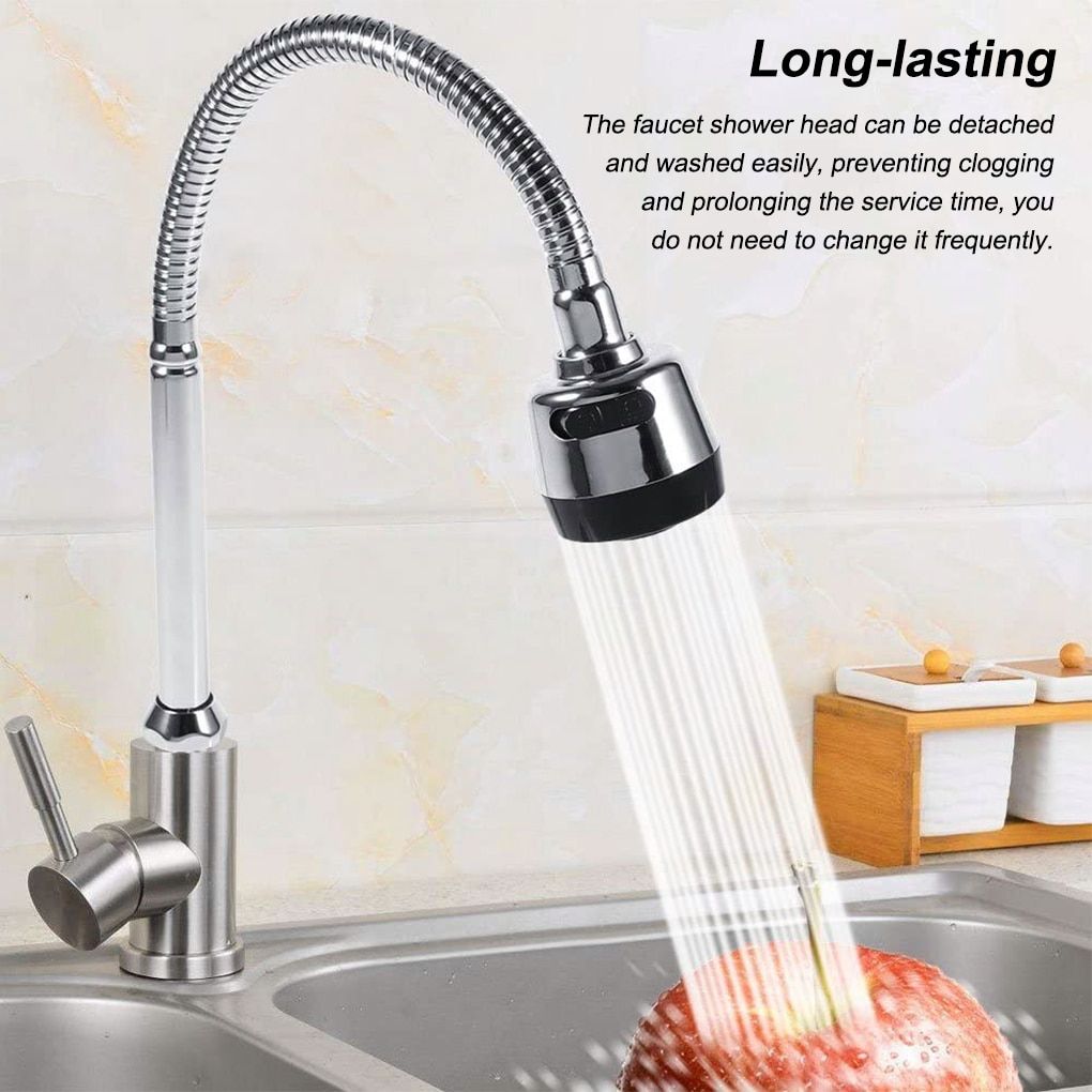 Faucet Aerator Extension Flexible Tap Water Sprayer Basin Stainless Kitchen Sink Faucet  Fittings Single Handle Connection As Show