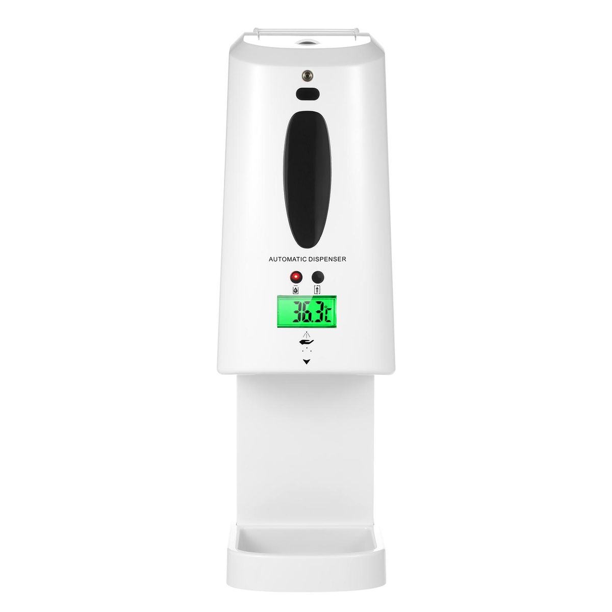 2 in 1 Automatic Non-contact Temperature Measuring Soap Dispenser with 3-Color Backlight LCD Screen 1300ml Auto Soap Dispenser Sprayer and Digital Infrared Thermometer Wall Mounted or Desktop for Home Commercial Public Places