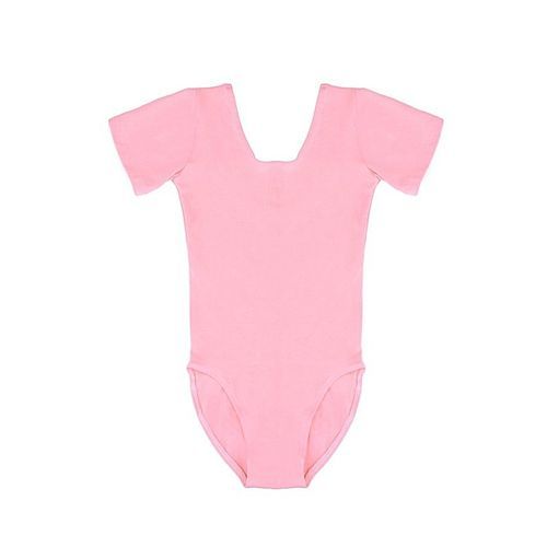 Kids Girl's High Elastics Crotchless Ballet Dance Training Leotard One Piece Dance Clothes ( Pink )