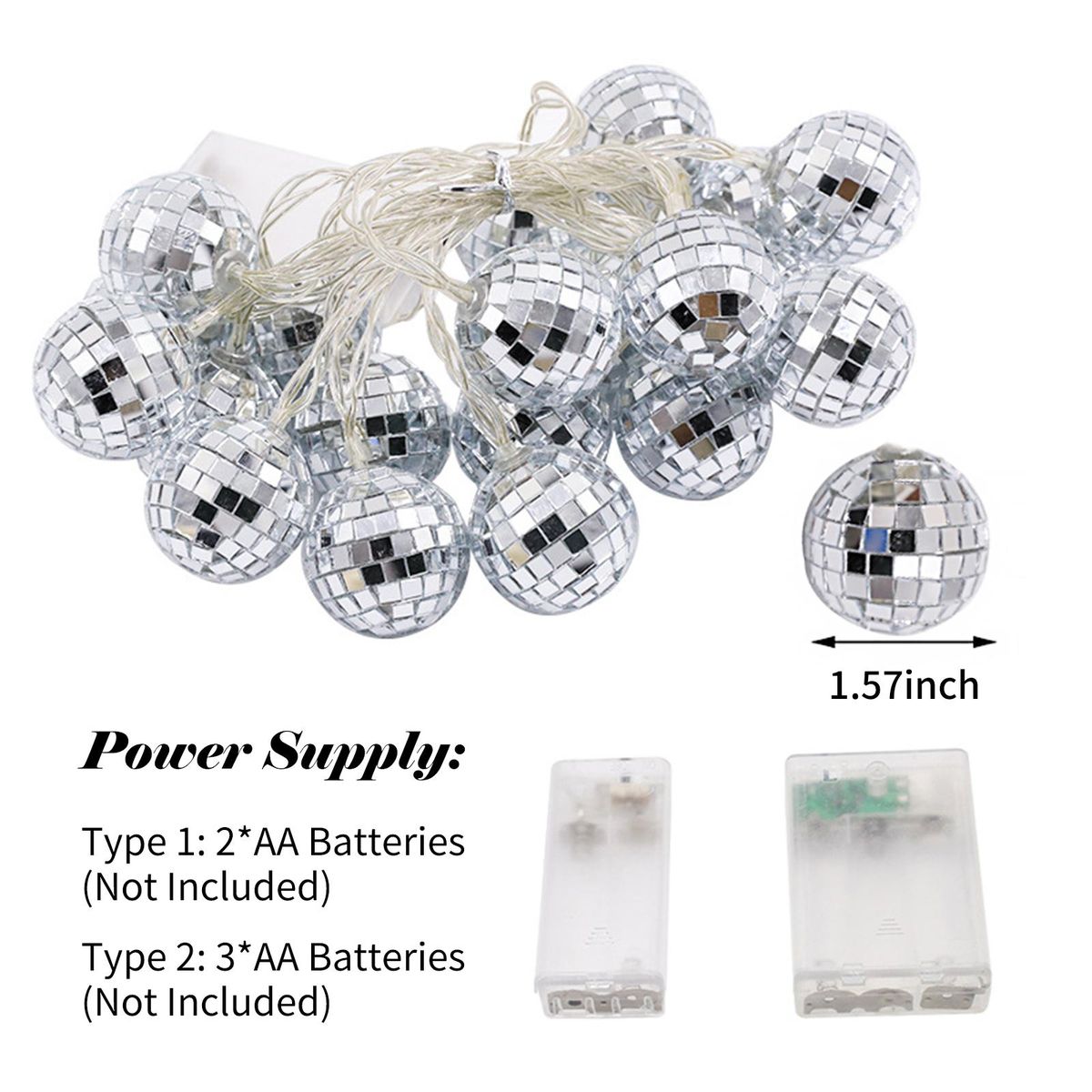 10ft 20LED Globe String Lights Decorative Hanging Lights Balls Fairy String Lights Battery Powered World Cup Lighting for Indoor Outdoor Garden Patio