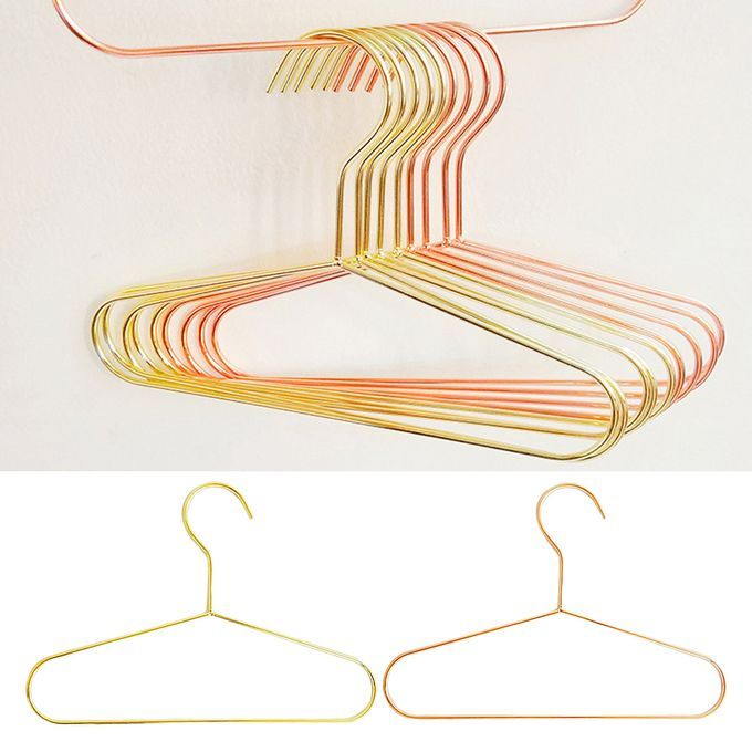 25.1x17.5cm  Wire Children Coat Baby Clothes Storage Hangers Gold