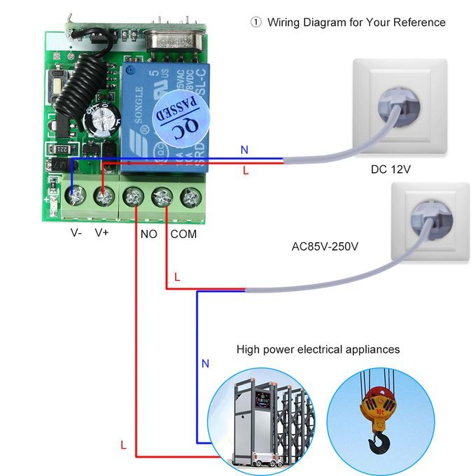 Universal Wireless Remote Control Switch DC 12V 1CH Relay