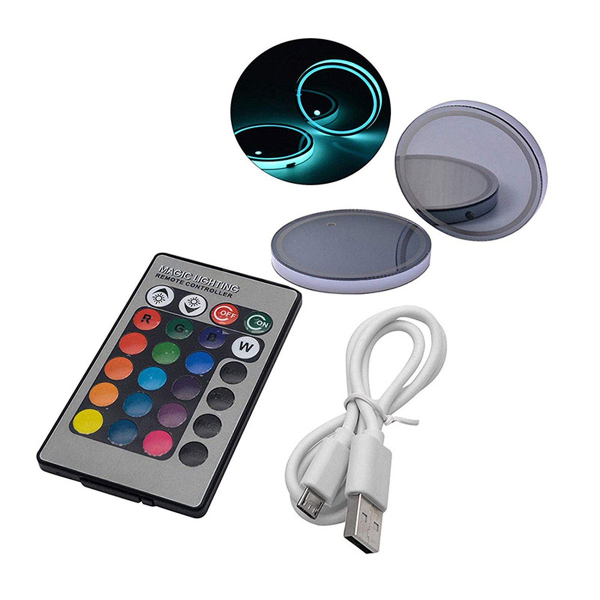 Auto Lighting Light-Emitting Diode Cup Mat Anti-Slip