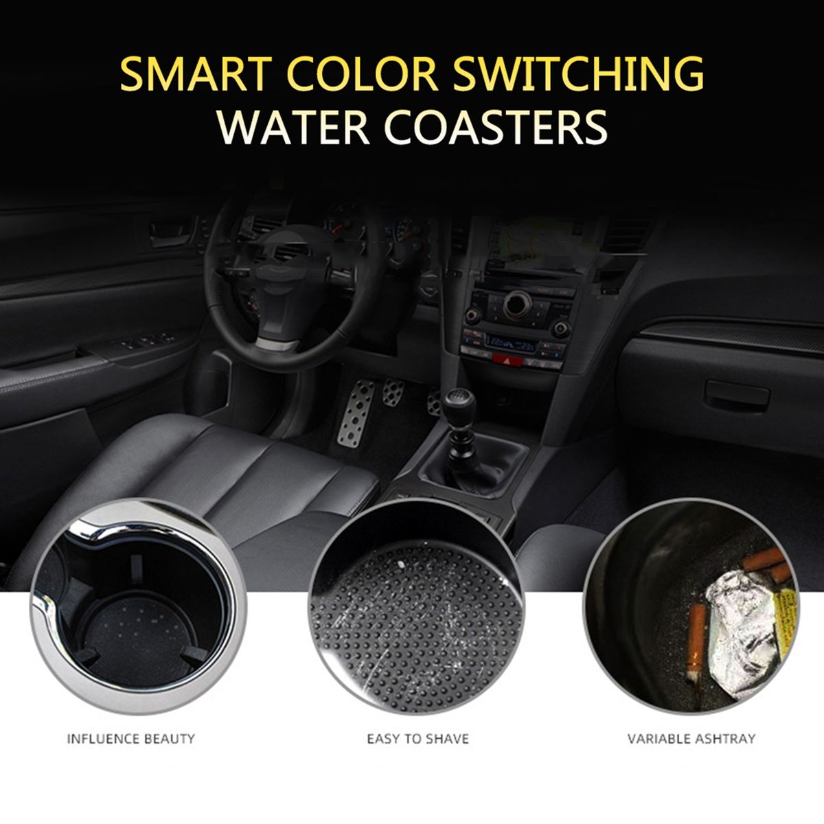 Auto Lighting Light-Emitting Diode Cup Mat Anti-Slip
