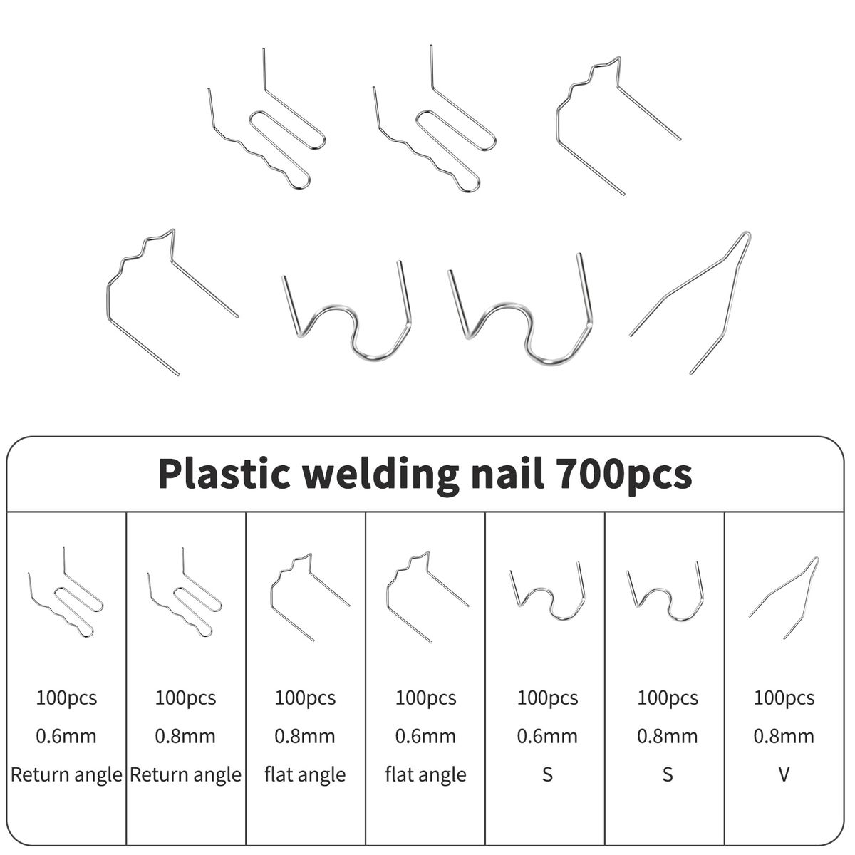 700 PCS Automotive Plastic Repair Welding Nail Standard Pre