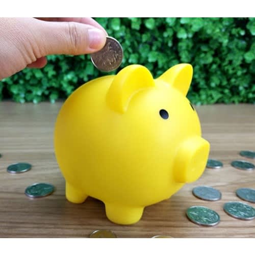 Piggy Bank Silicone Storage Container - 9cm X 9cm - Yellow