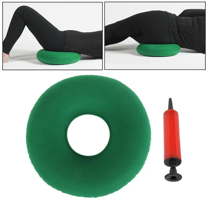 Inflatable Donut Cushion Hemorrhoid Seat Pillow For Pregnancy Green