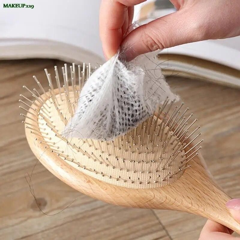 50Pcs Portable Cleaning Net For Hair Brush Comb Airbag Pet Comb Comb Paper Brush Cleaning Sheet Pad Comb Protection Net