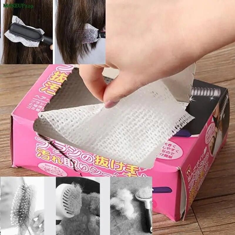 50Pcs Portable Cleaning Net For Hair Brush Comb Airbag Pet Comb Comb Paper Brush Cleaning Sheet Pad Comb Protection Net