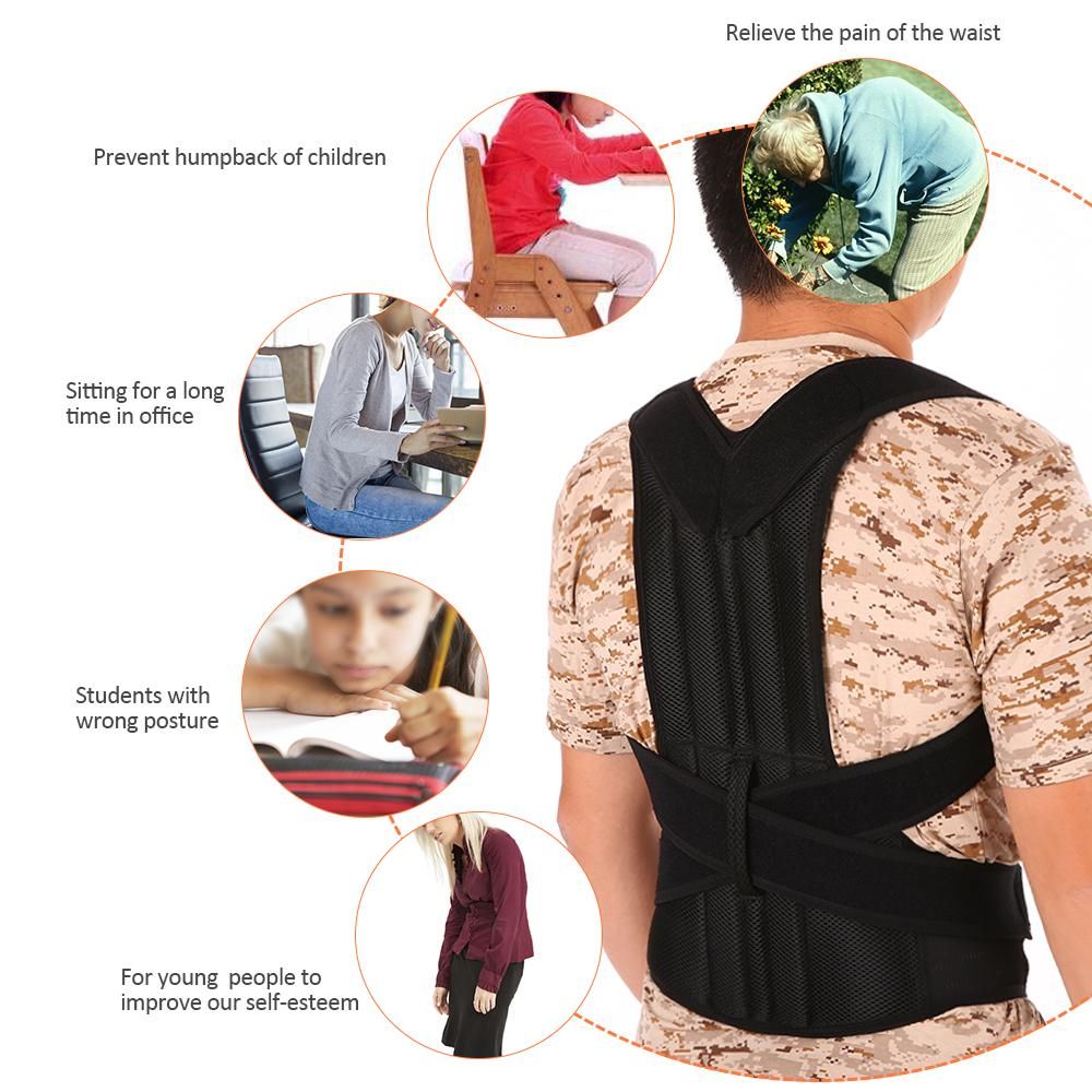 Lixada Back Posture Corrector Brace Clavicle Shoulder Corrector Strap Adjustable Splint Shoulder Upper Lower Back Relief Support Brace Strap