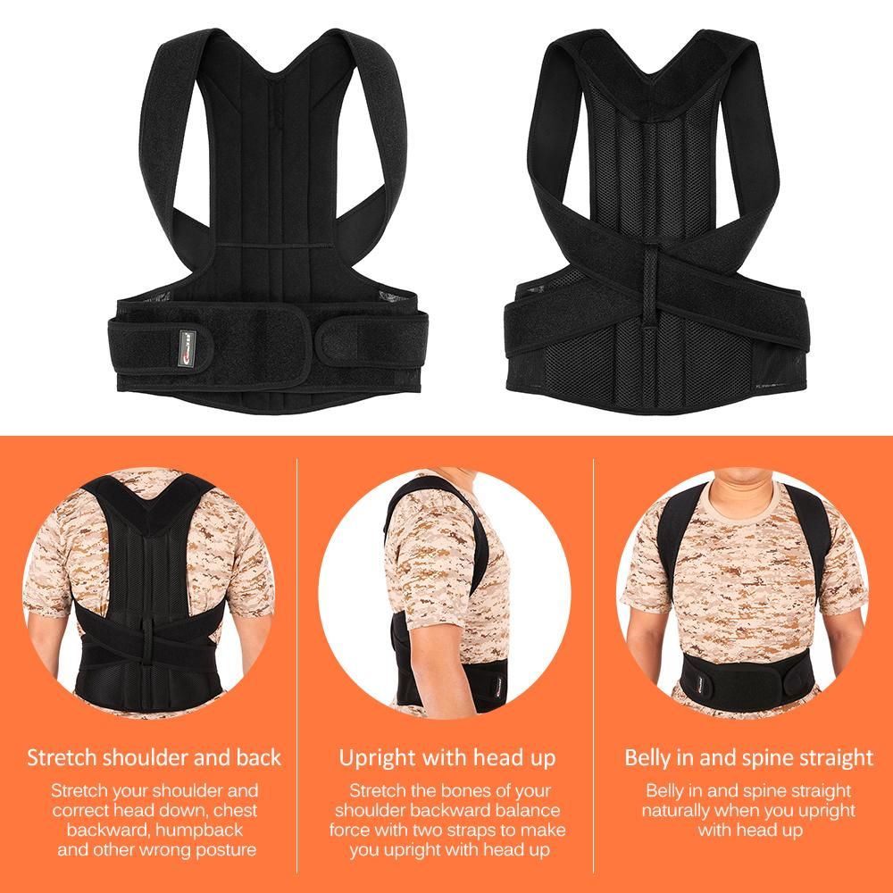Lixada Back Posture Corrector Brace Clavicle Shoulder Corrector Strap Adjustable Splint Shoulder Upper Lower Back Relief Support Brace Strap