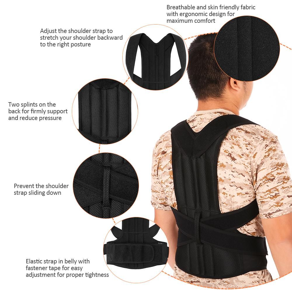 Lixada Back Posture Corrector Brace Clavicle Shoulder Corrector Strap Adjustable Splint Shoulder Upper Lower Back Relief Support Brace Strap