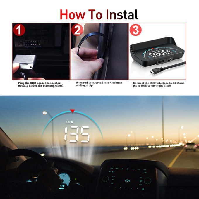 Car-Styling M8 Auto Hud Head Up Display Overspeed Warning Projector KM