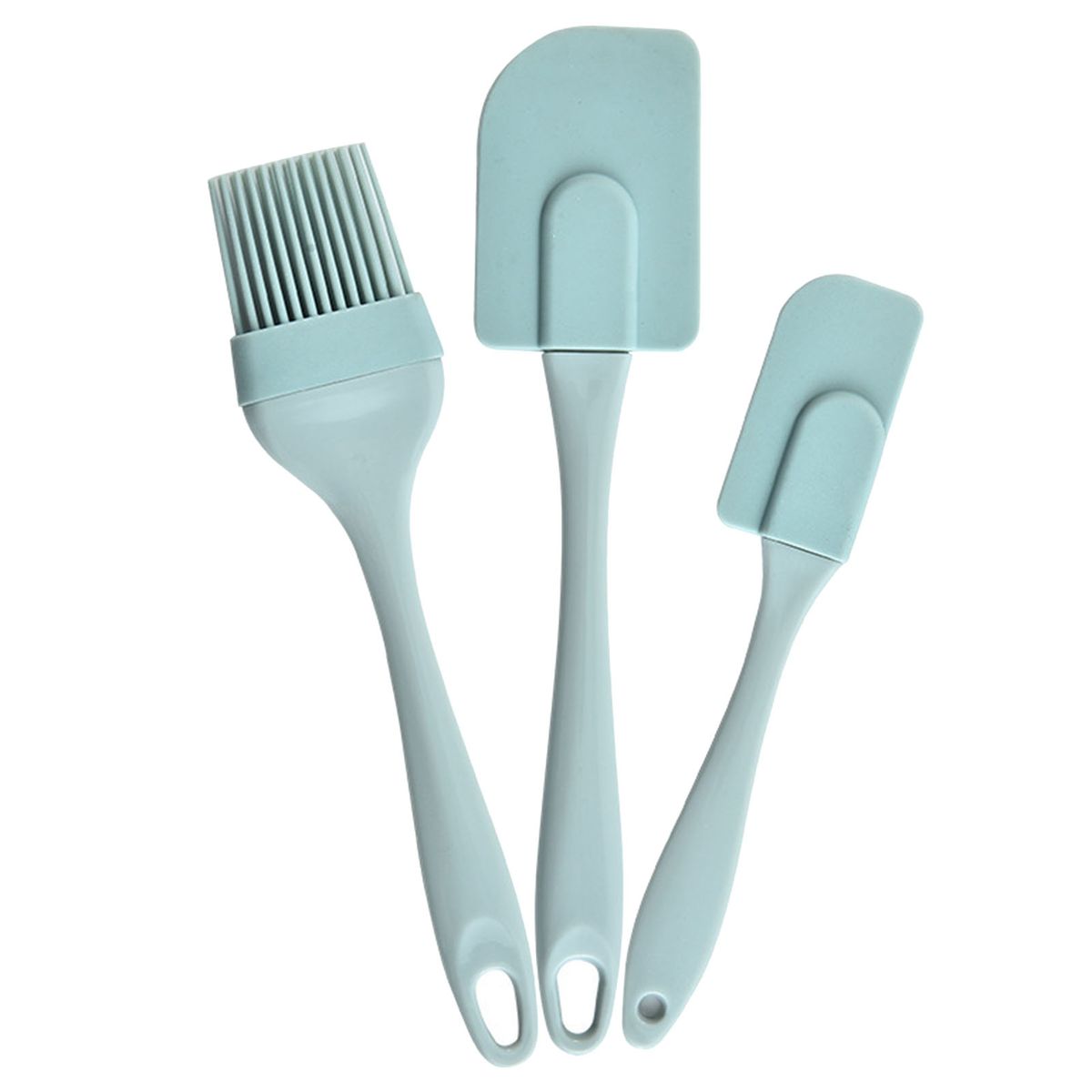 3Pcs/Set Cake Spatula Kit Portable Non-stick Silicone-Blue