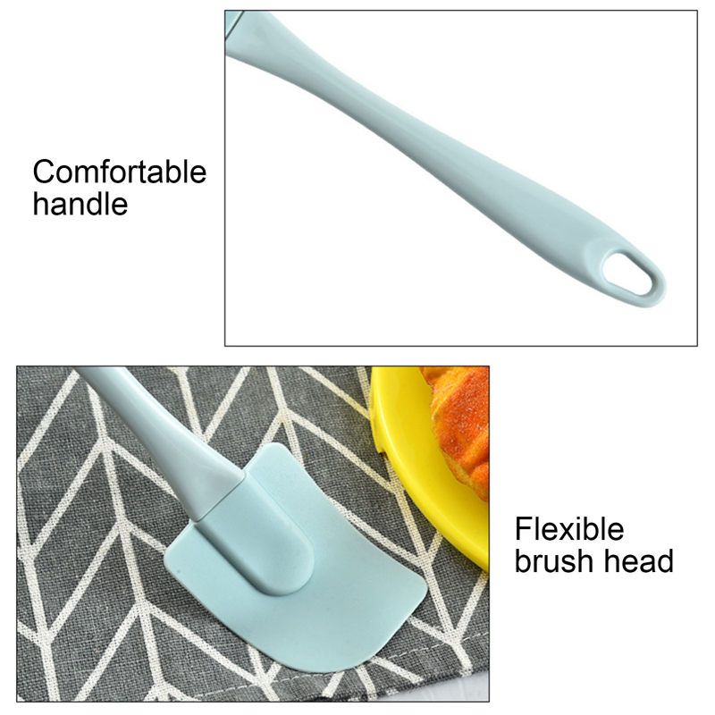 3Pcs/Set Cake Spatula Kit Portable Non-stick Silicone-Blue