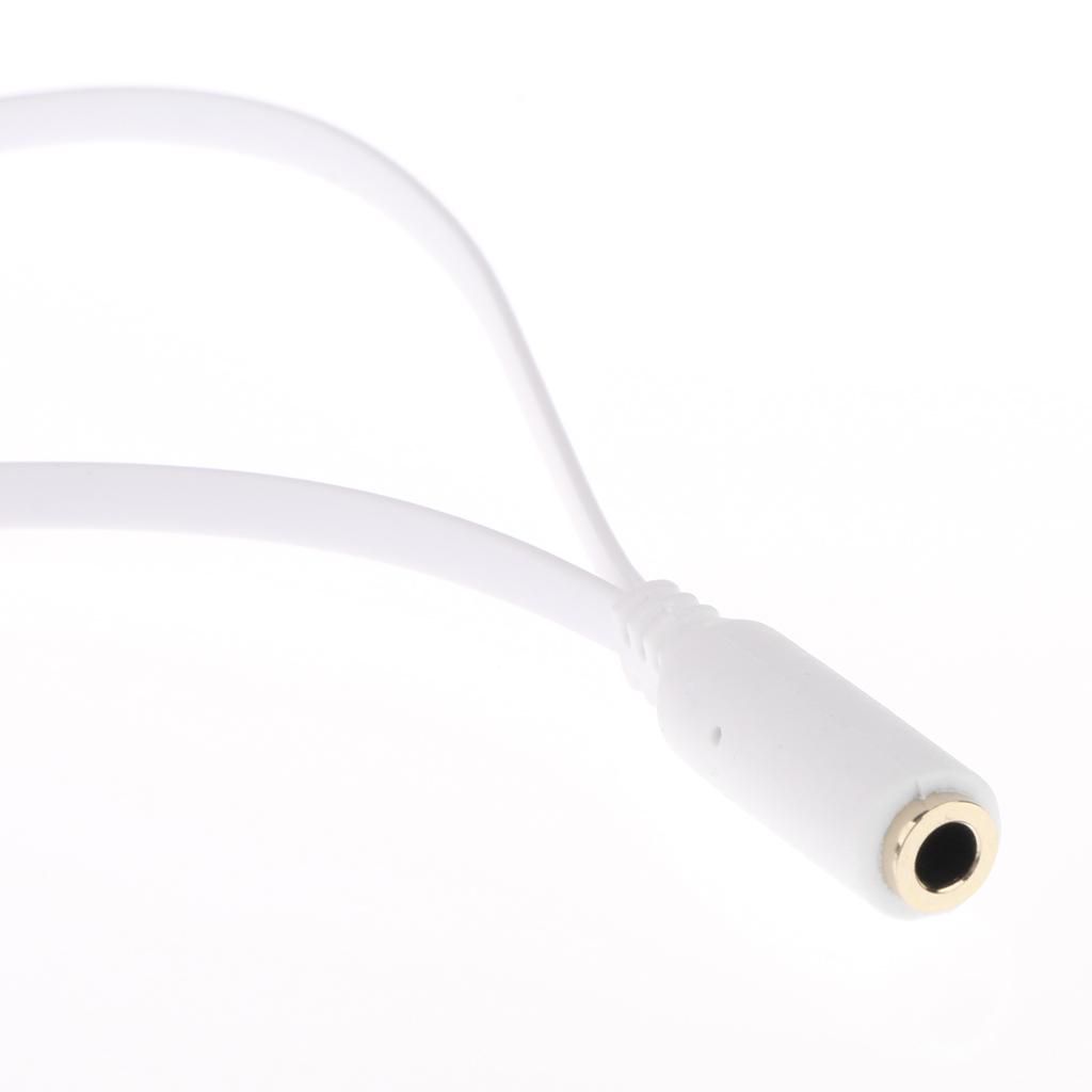 3.5mm Stereo  Female To 2 Male Headphone Mic Splitter Cable White