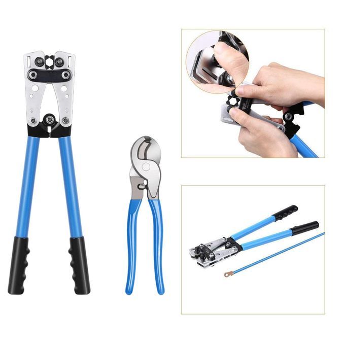 2Pcs Heavy Duty Crimper Crimping Tool Cable  For Wire Lugs AWG 0
