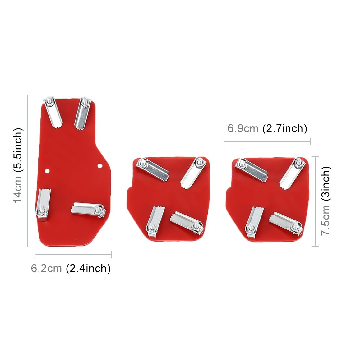 CS-321 3 In 1 Non-Slip Manual Car Truck Pedals Foot Brake Pad Cover Set (Red)