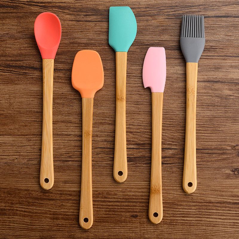 5Pcs/Set Small Silicone Spatula Brush Home-Multicolor