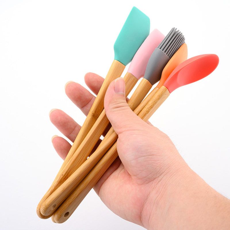 5Pcs/Set Small Silicone Spatula Brush Home-Multicolor