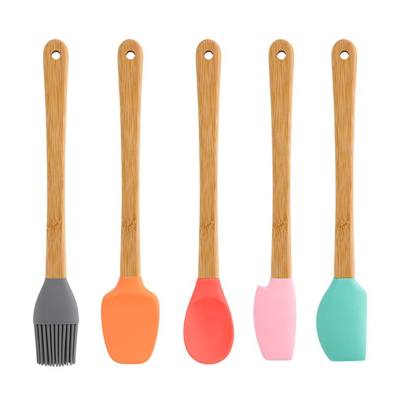 5Pcs/Set Small Silicone Spatula Brush Home-Multicolor