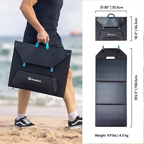 NinjaBatt 120W Foldable Portable Solar Panel For Power Stati