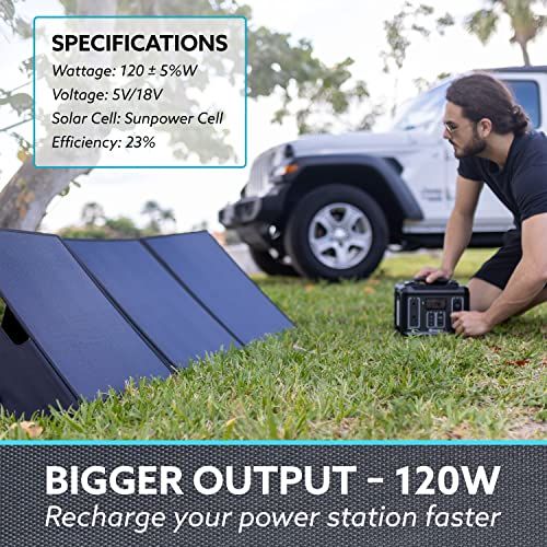 NinjaBatt 120W Foldable Portable Solar Panel For Power Stati