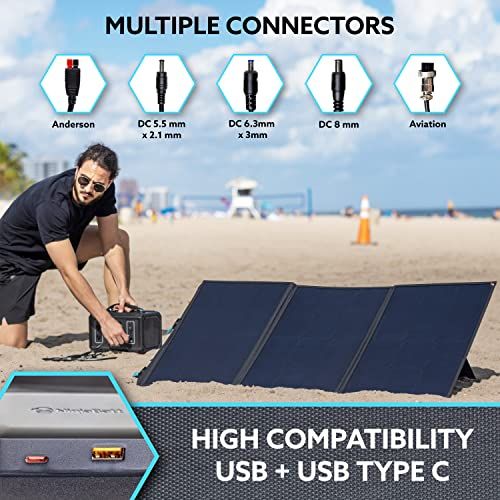 NinjaBatt 120W Foldable Portable Solar Panel For Power Stati
