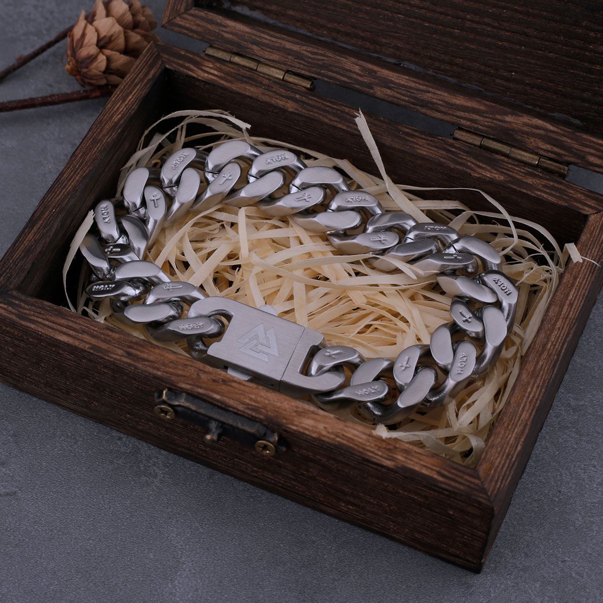 Viking Cast Cuban Chain Men's Let Stainless Steel Fine Polished Chain Four