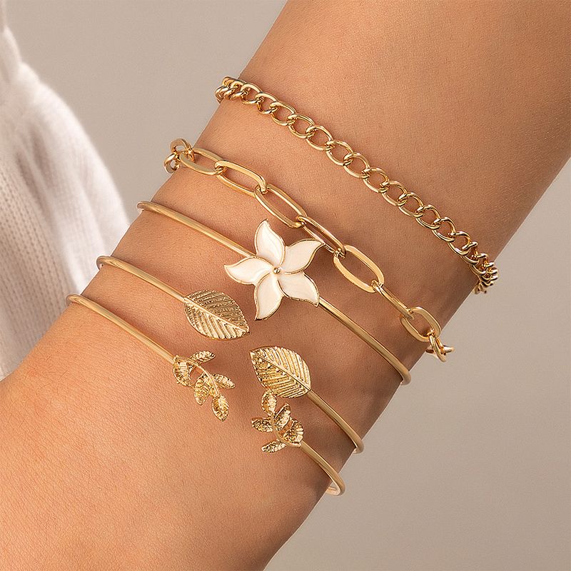 Natutal Stone Bead Lets For Women  Flowers Summer Shell Opeal Chain