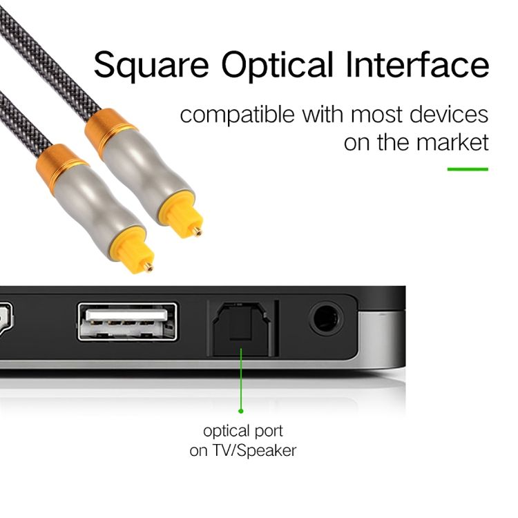 1m OD6.0mm Toslink Male To Male Digital Optical Audio Cable