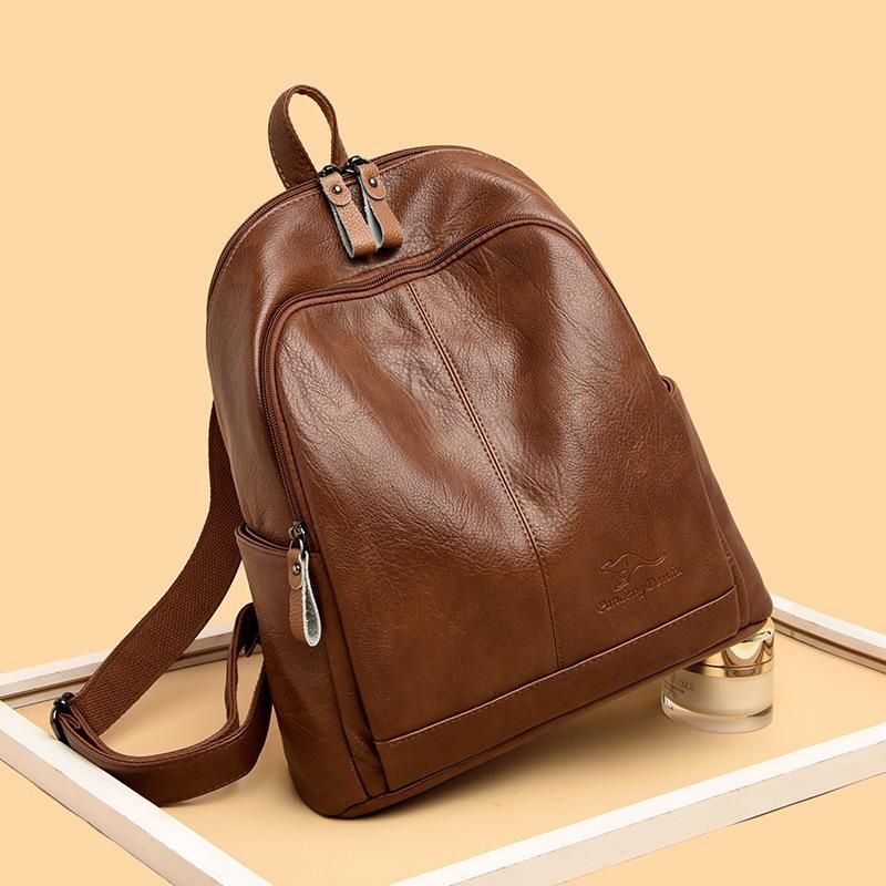 Backpack for women 2022 new Korean version trendy soft leather PU leather backpack for students,