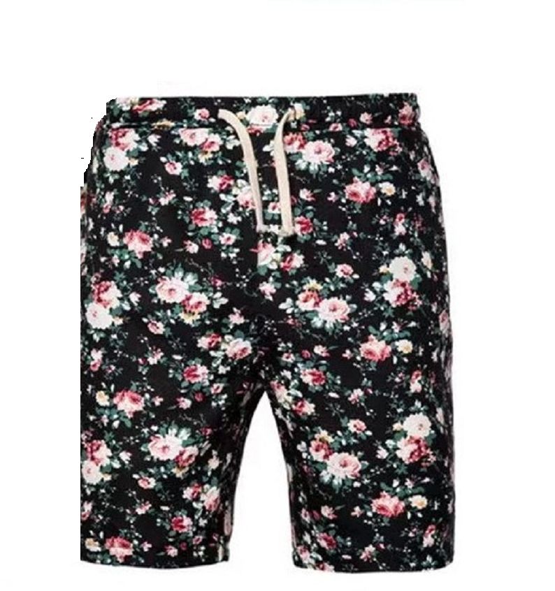 {MijaGrace} Men's Casual Floral Printed Shirt & Shorts 2 Piece Set - Wine Red