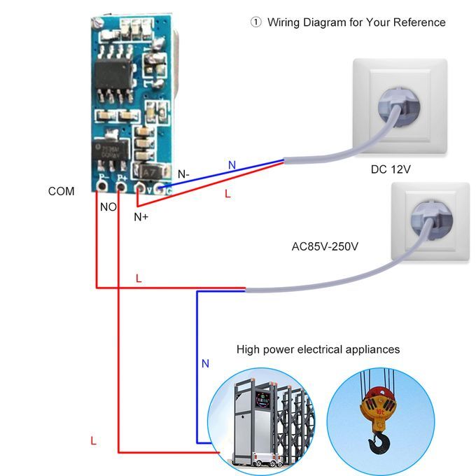 433Mhz DC 5-18V Universal Receiver Module RF Remote Control