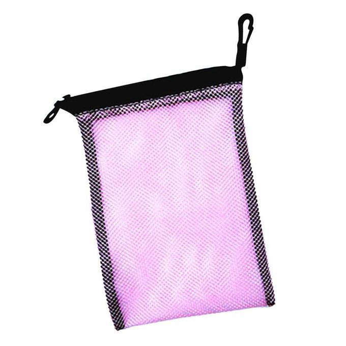 Travel Camping Outdoor Heavy Duty Mesh Stuff Sack Drawstring Tidy Pink