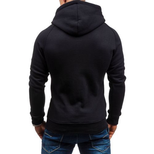Men's Winter Thick Zipper Hoodie - Black