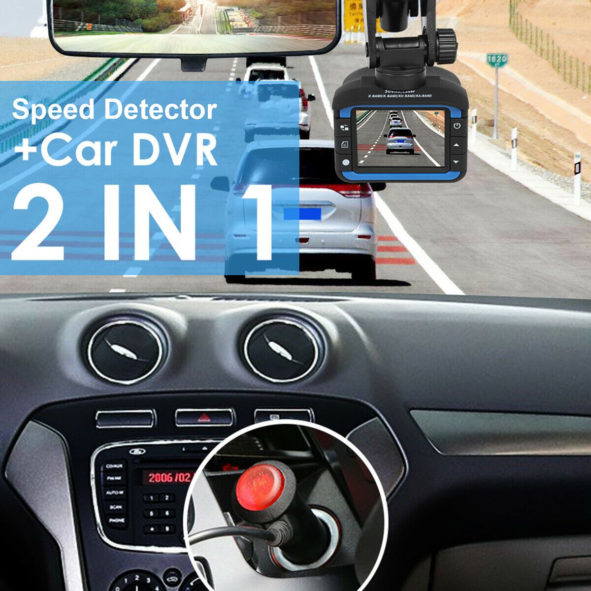 Car DVR Recorder With 2inch LCD Screen Speed Detector 720P