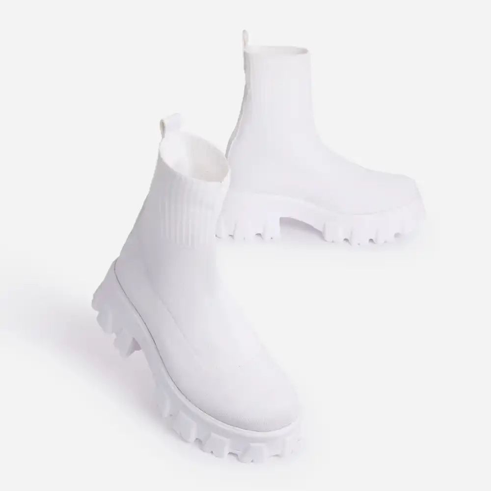 Socks Boots Women's Autumn Winter Thick Sole Leisure Knitted Shoes