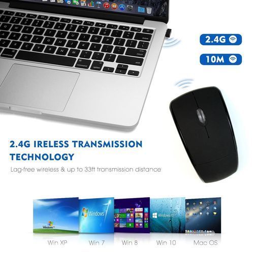 Foldable Mice Arc Optical Mouse With USB Receiver