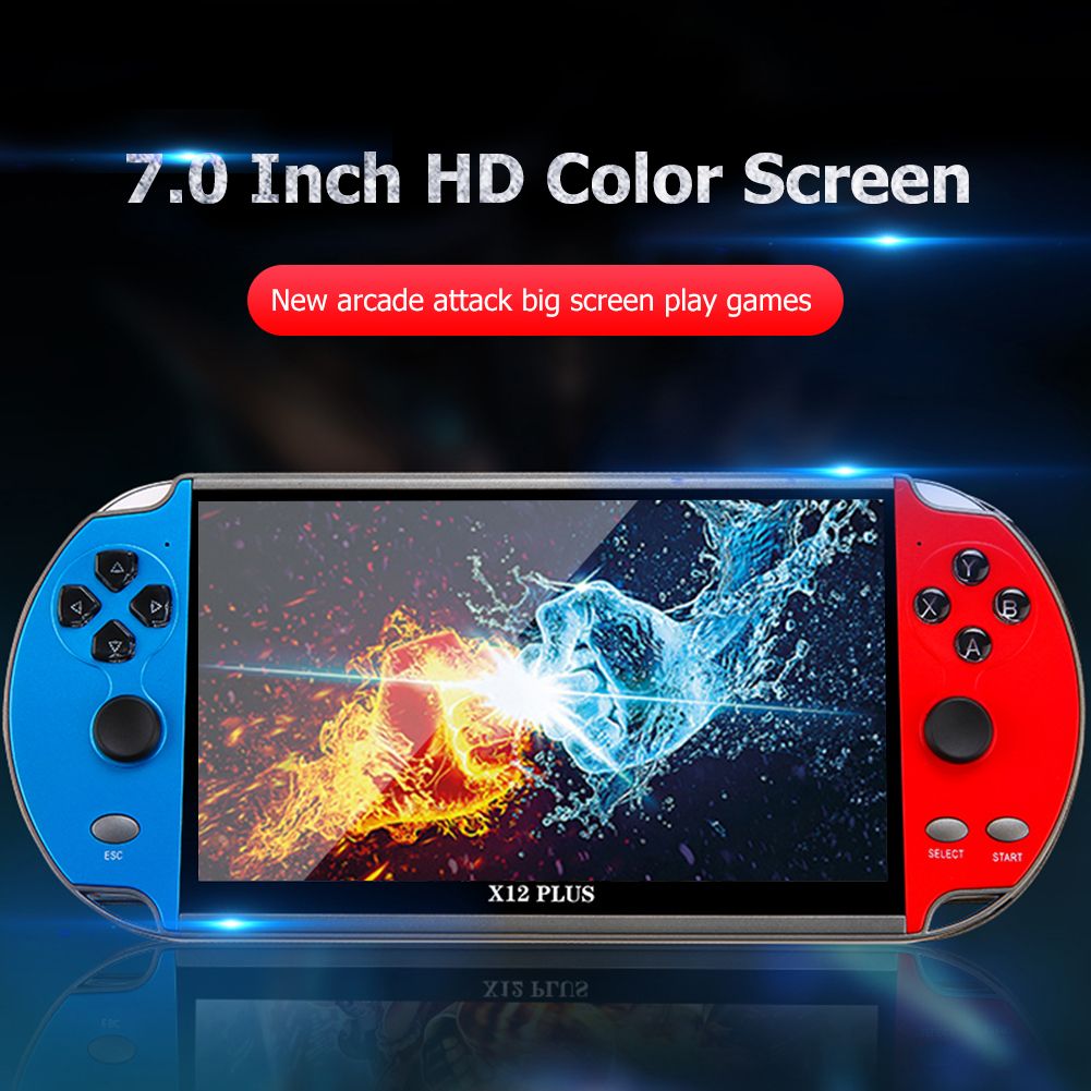 7inch X12 Plus Retro Handheld Video Game Console HD Screen Built_in 16G Support 32GB TF Card 10000+