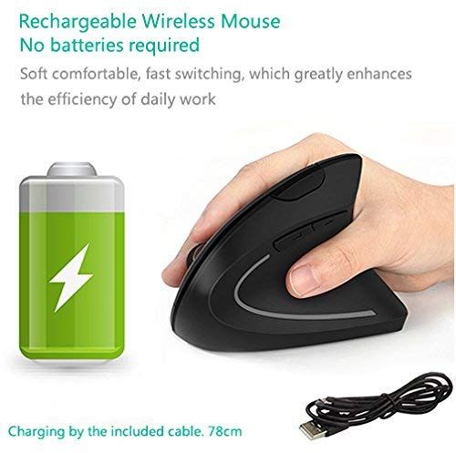 Rechargeable Optical Vertical Wireless Mouse Ergonomic Mouse