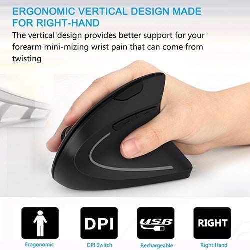 Rechargeable Optical Vertical Wireless Mouse Ergonomic Mouse