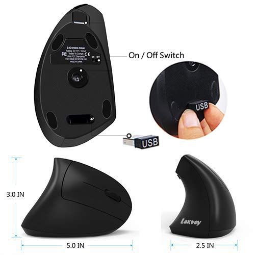 Rechargeable Optical Vertical Wireless Mouse Ergonomic Mouse