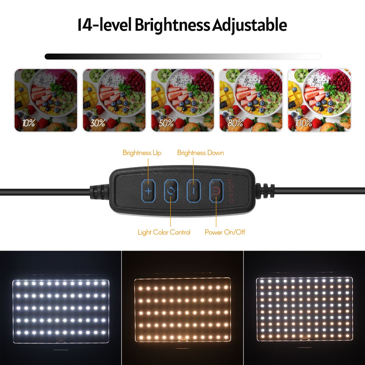 USB LED Video Photography Lighting Kit - 1.48m - 2pcs