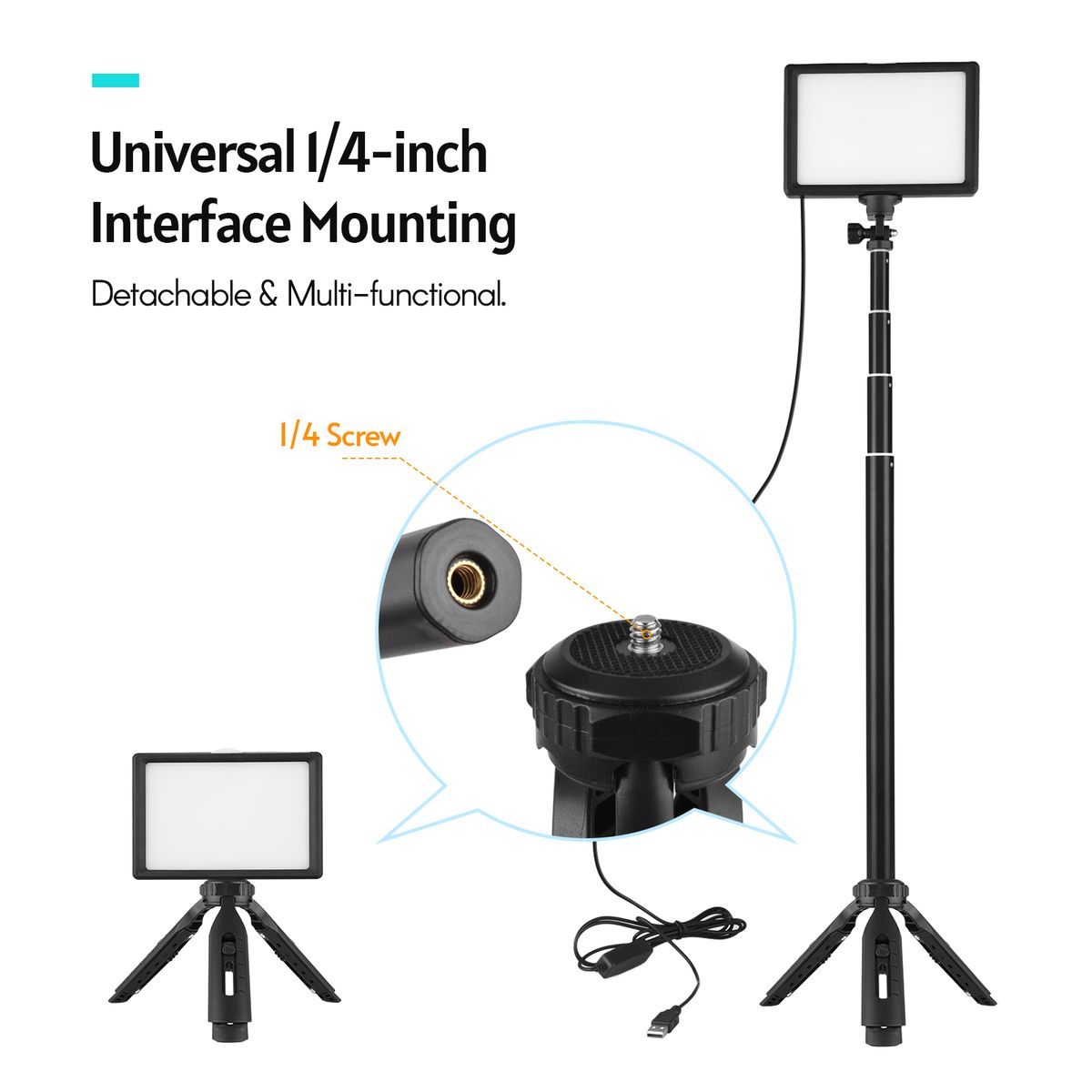 USB LED Video Photography Lighting Kit - 1.48m - 2pcs