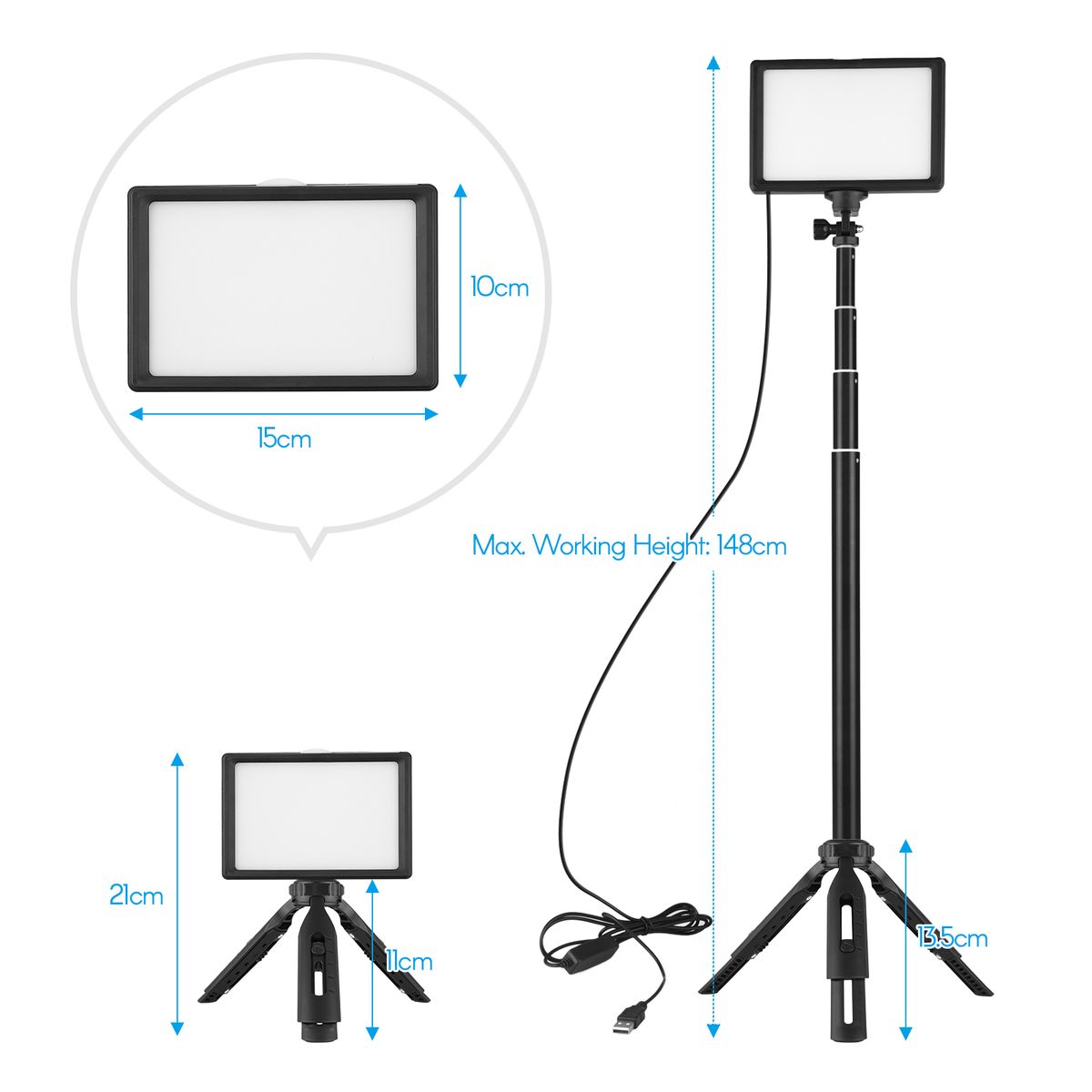 USB LED Video Photography Lighting Kit - 1.48m - 2pcs