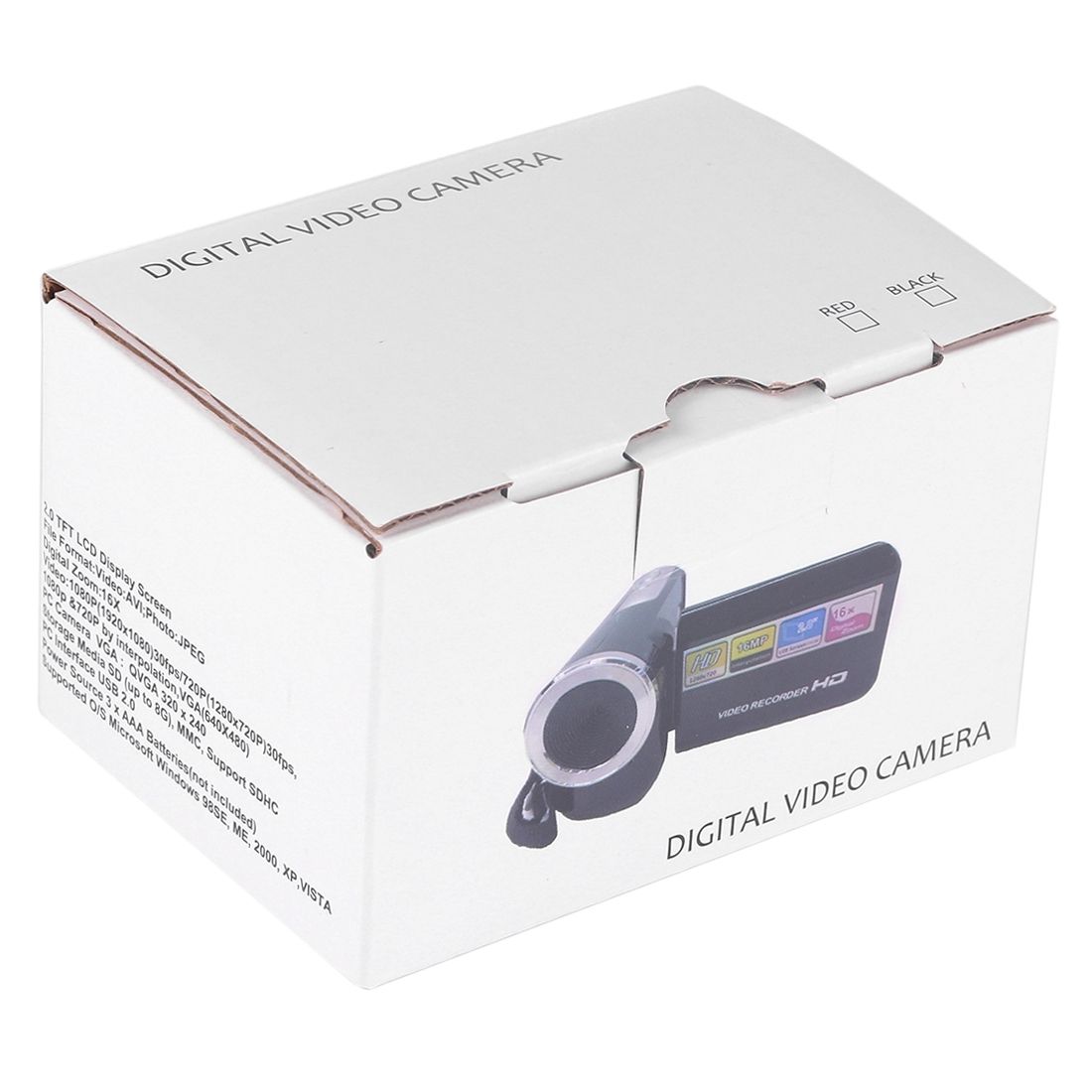 1280x720P HD 16X Digital Zoom 16.0 MP Digital Video Camera Recorder With 2.0 Inch LCD Screen(Black)